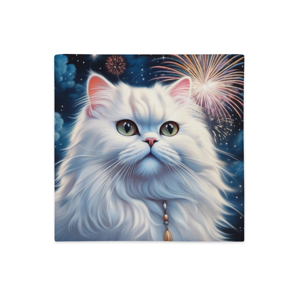 PugMug Custom White Persian Cat Premium Pillow Case