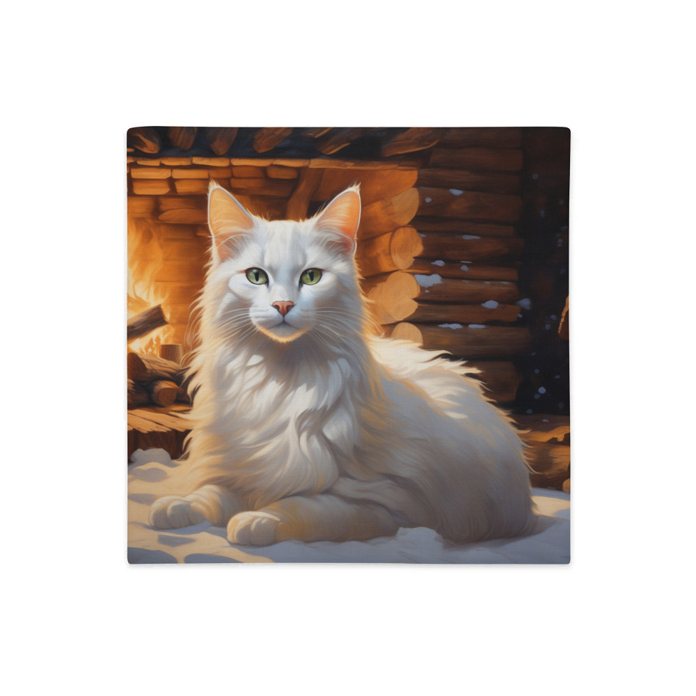 PugMug Custom White Companion Cat Premium Pillow Case