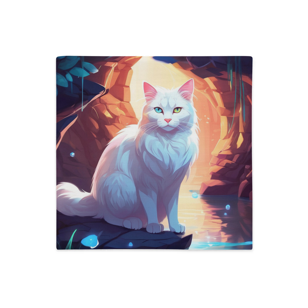 PugMug Custom White Companion Cat Premium Pillow Case