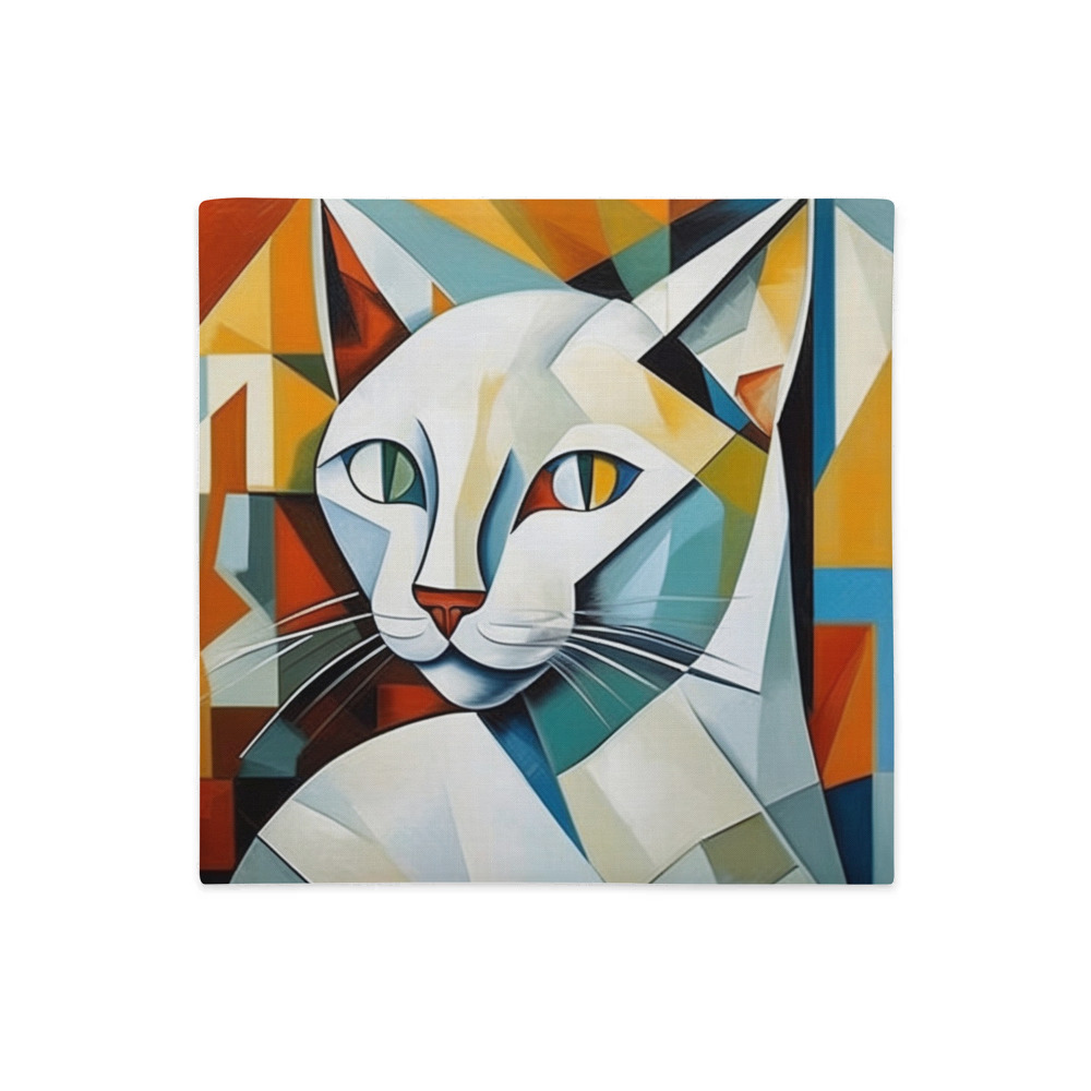 PugMug Custom White Companion Cat Premium Pillow Case