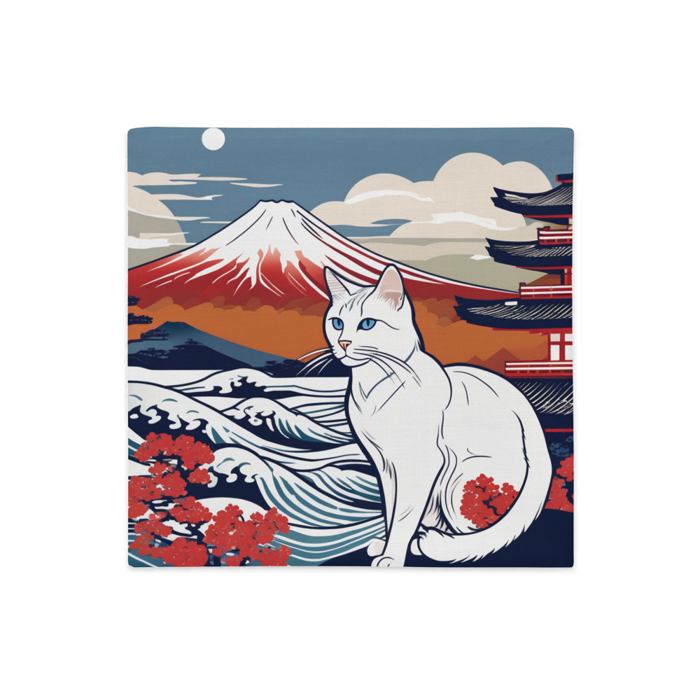 PugMug Custom White Companion Cat Premium Pillow Case