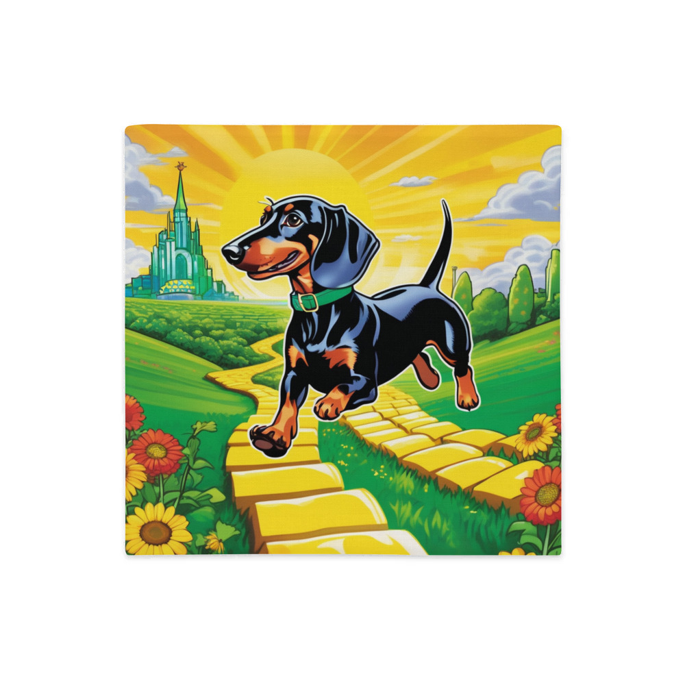 PugMug Custom Black Dachshund Premium Pillow Case