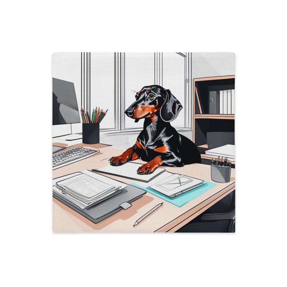 PugMug Custom Black Dachshund Premium Pillow Case