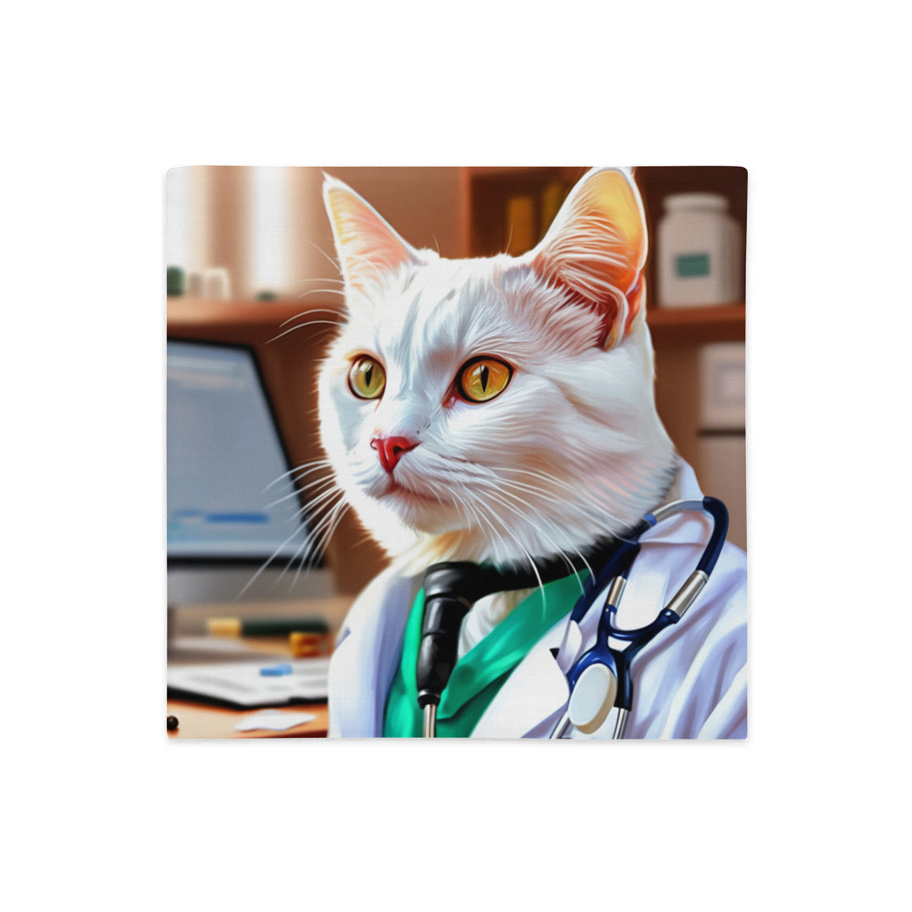 PugMug Custom White Companion Cat Premium Pillow Case