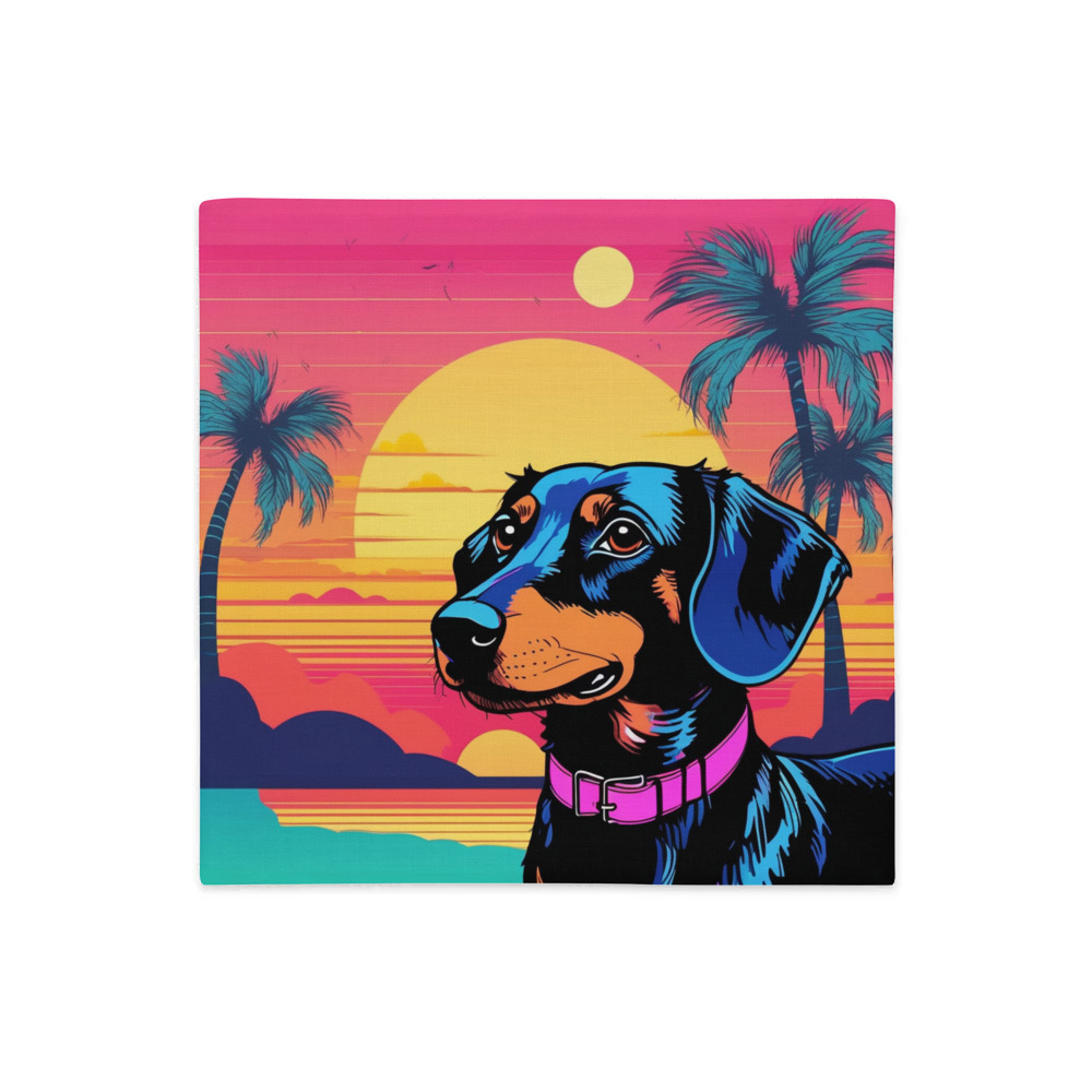 PugMug Custom Black Dachshund Premium Pillow Case