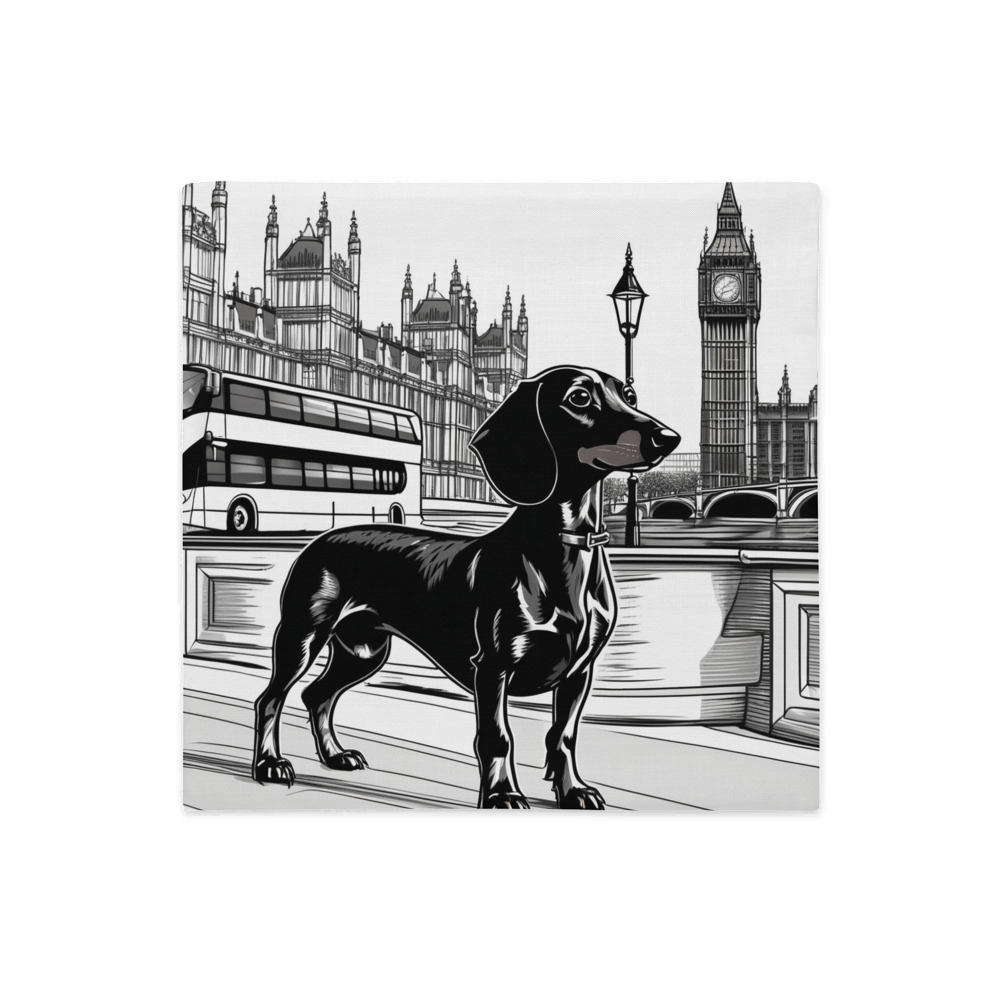 PugMug Custom Black Dachshund Premium Pillow Case