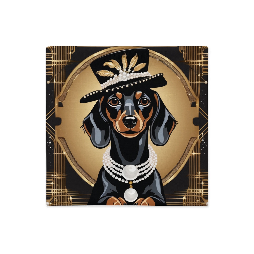 PugMug Custom Black Dachshund Premium Pillow Case