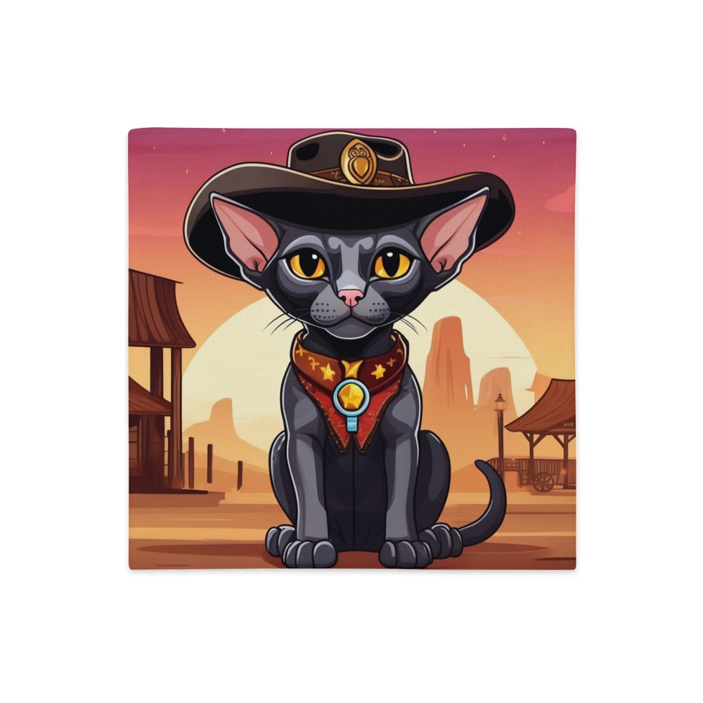 PugMug Custom Black Sphynx Cat Premium Pillow Case