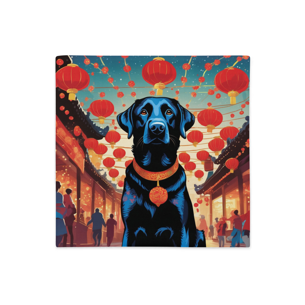 PugMug Custom Black Labrador Retriever Premium Pillow Case