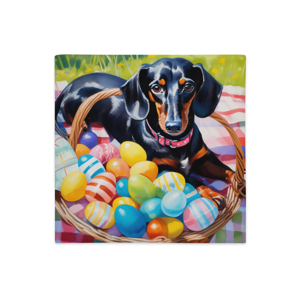 PugMug Custom Black Dachshund Premium Pillow Case