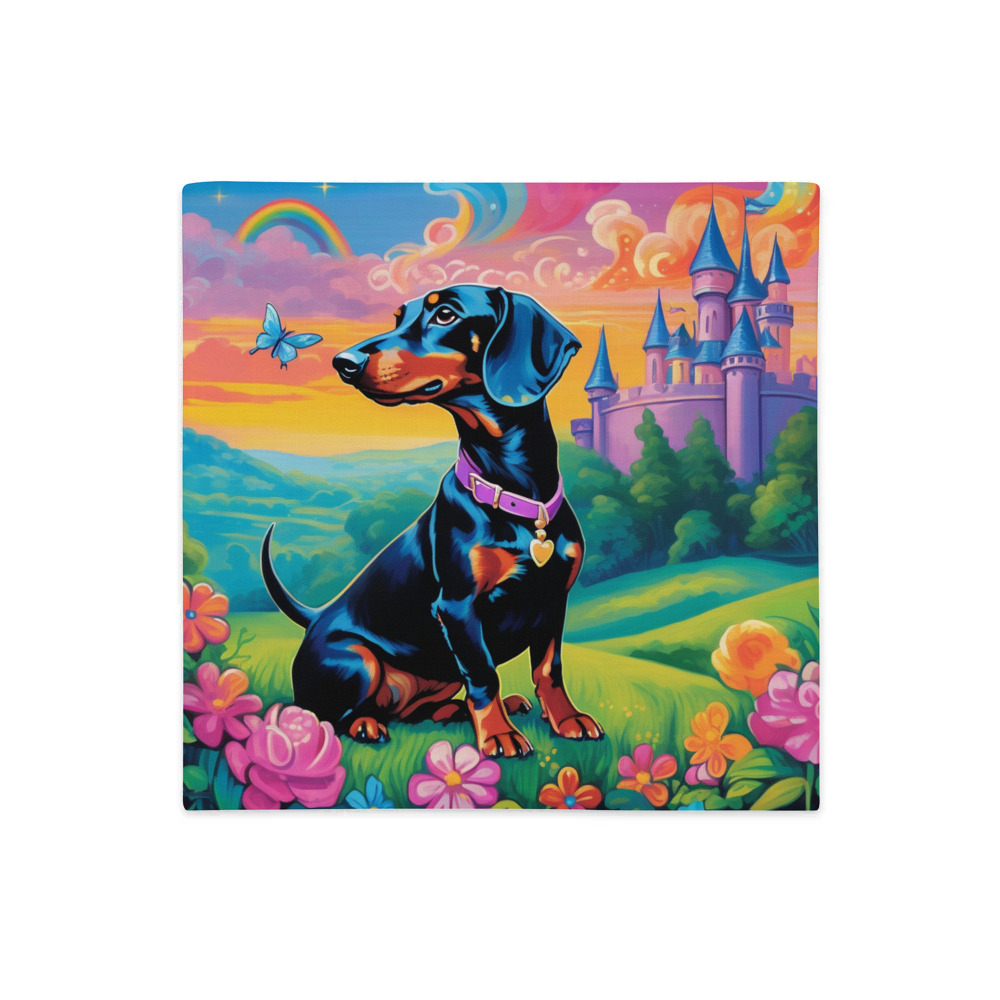 PugMug Custom Black Dachshund Premium Pillow Case