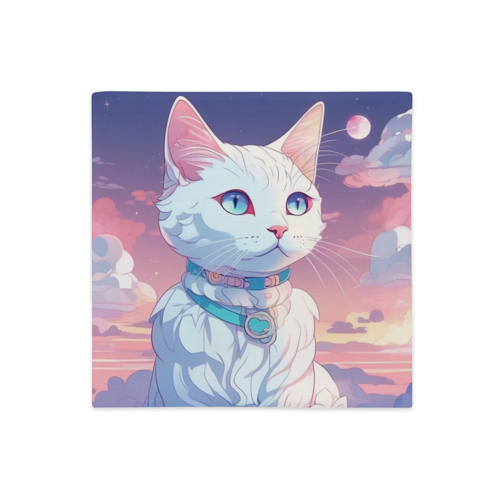 PugMug Custom White Companion Cat Premium Pillow Case