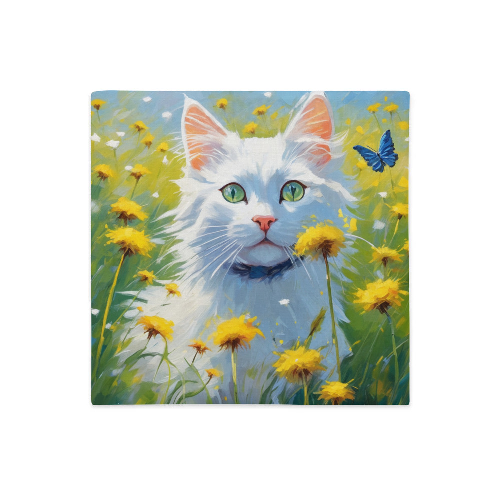 PugMug Custom White Companion Cat Premium Pillow Case