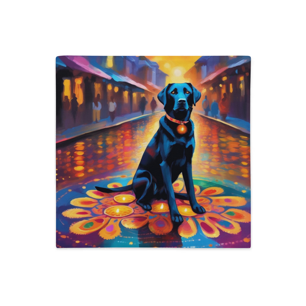 PugMug Custom Black Labrador Retriever Premium Pillow Case