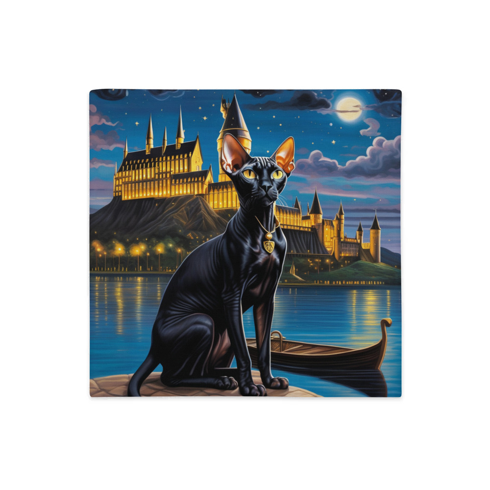 PugMug Custom Black Sphynx Cat Premium Pillow Case