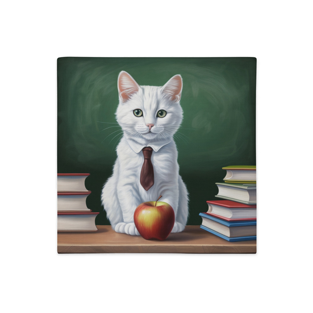 PugMug Custom White Companion Cat Premium Pillow Case