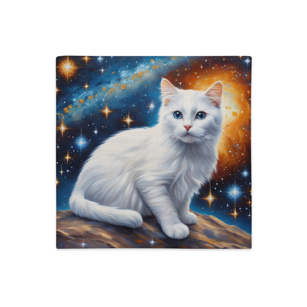 PugMug Custom White Companion Cat Premium Pillow Case