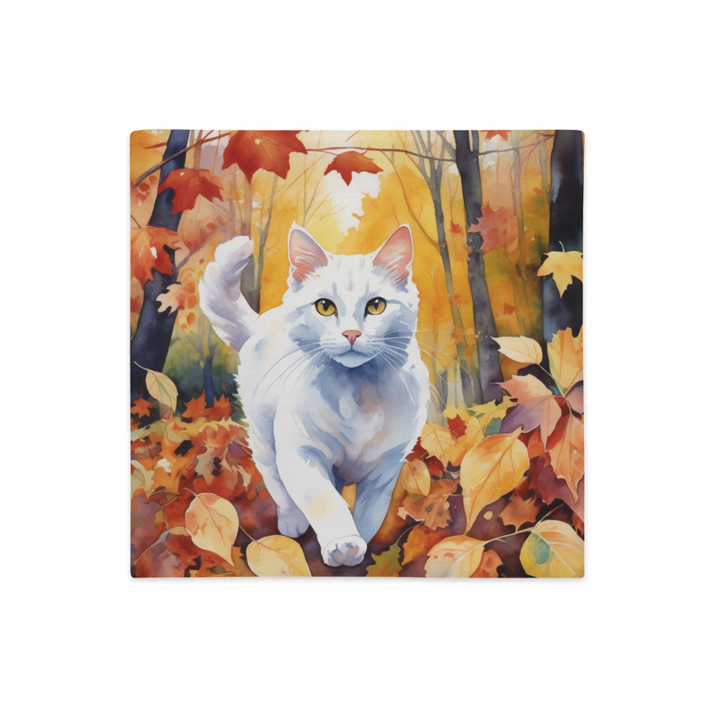 PugMug Custom White Companion Cat Premium Pillow Case