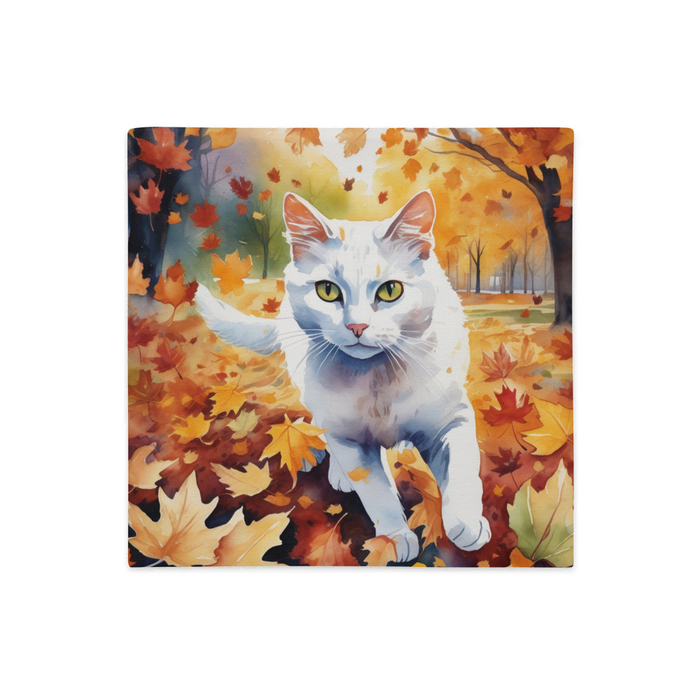 PugMug Custom White Companion Cat Premium Pillow Case