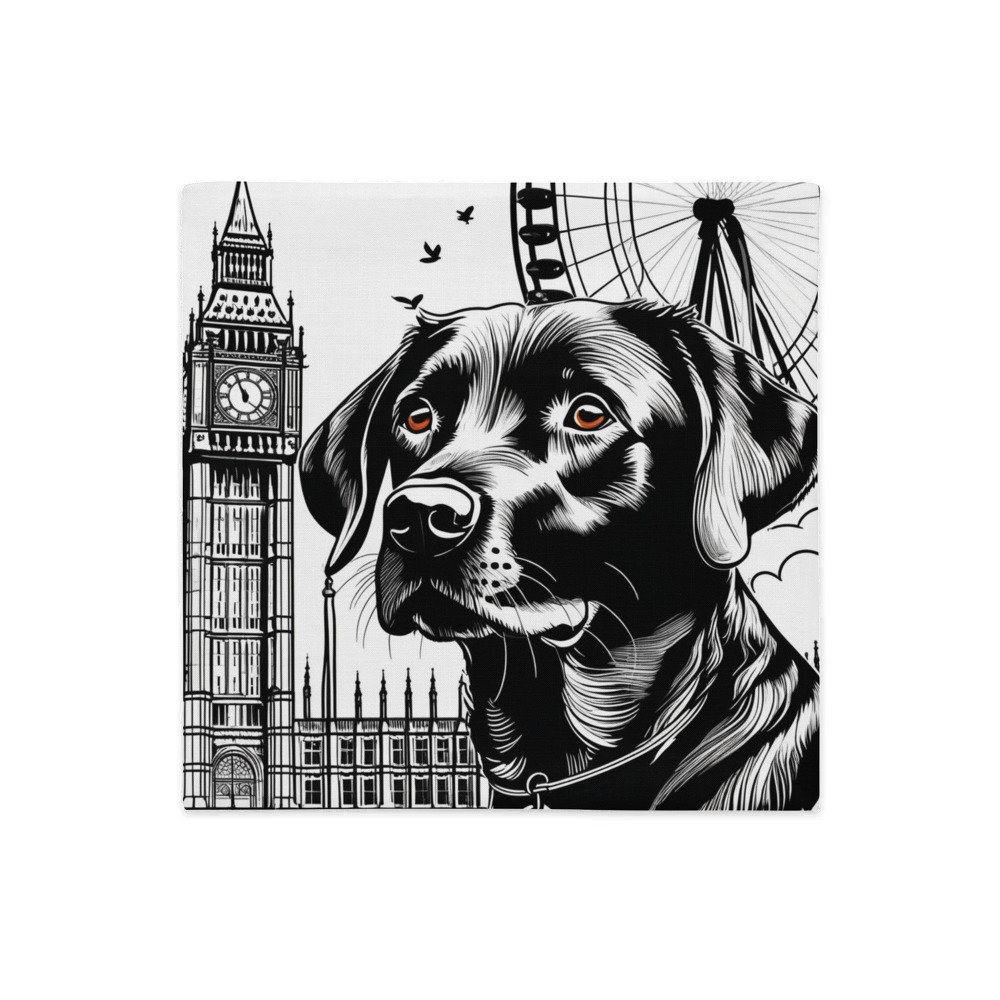 PugMug Custom Black Labrador Retriever Premium Pillow Case