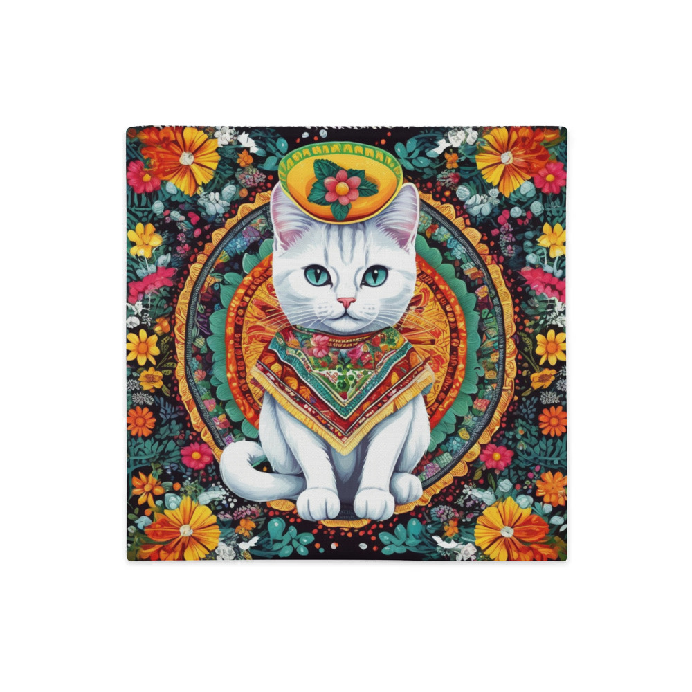 PugMug Custom White Companion Cat Premium Pillow Case