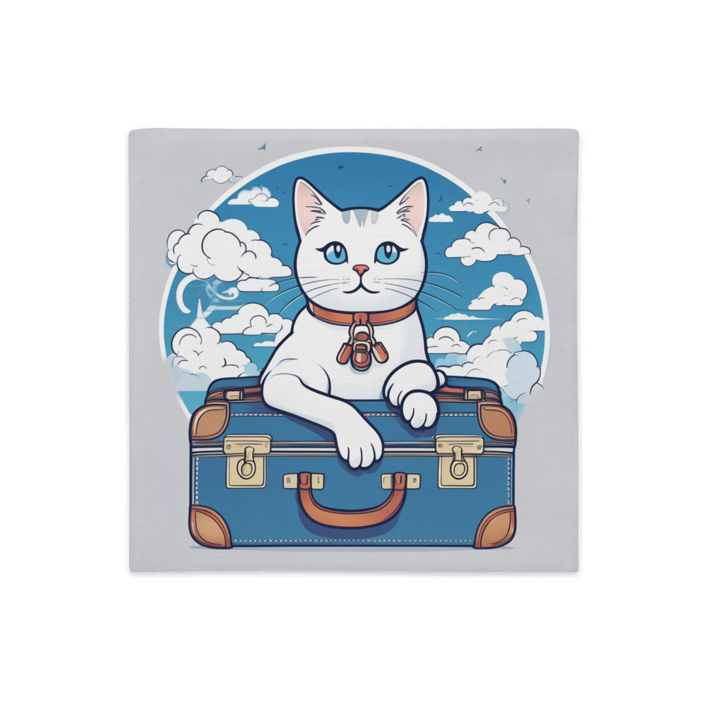 PugMug Custom White Companion Cat Premium Pillow Case