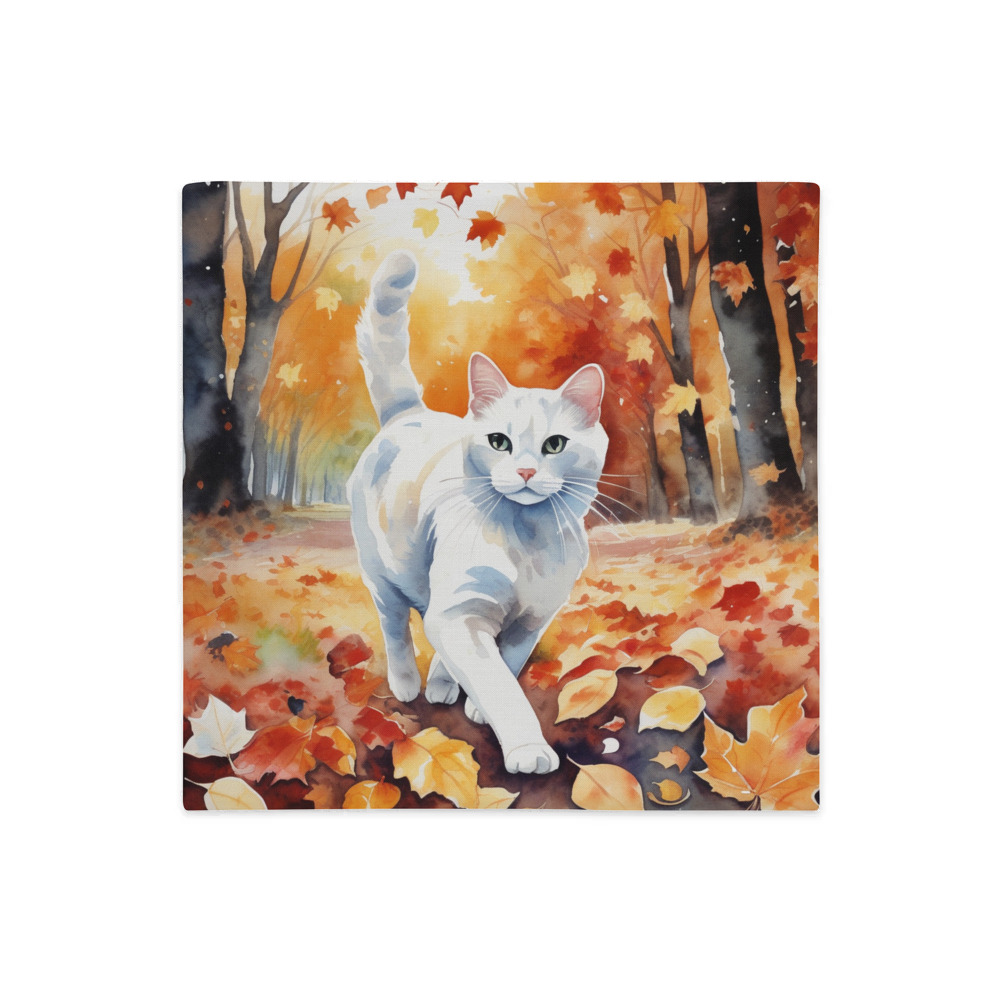 PugMug Custom White Companion Cat Premium Pillow Case