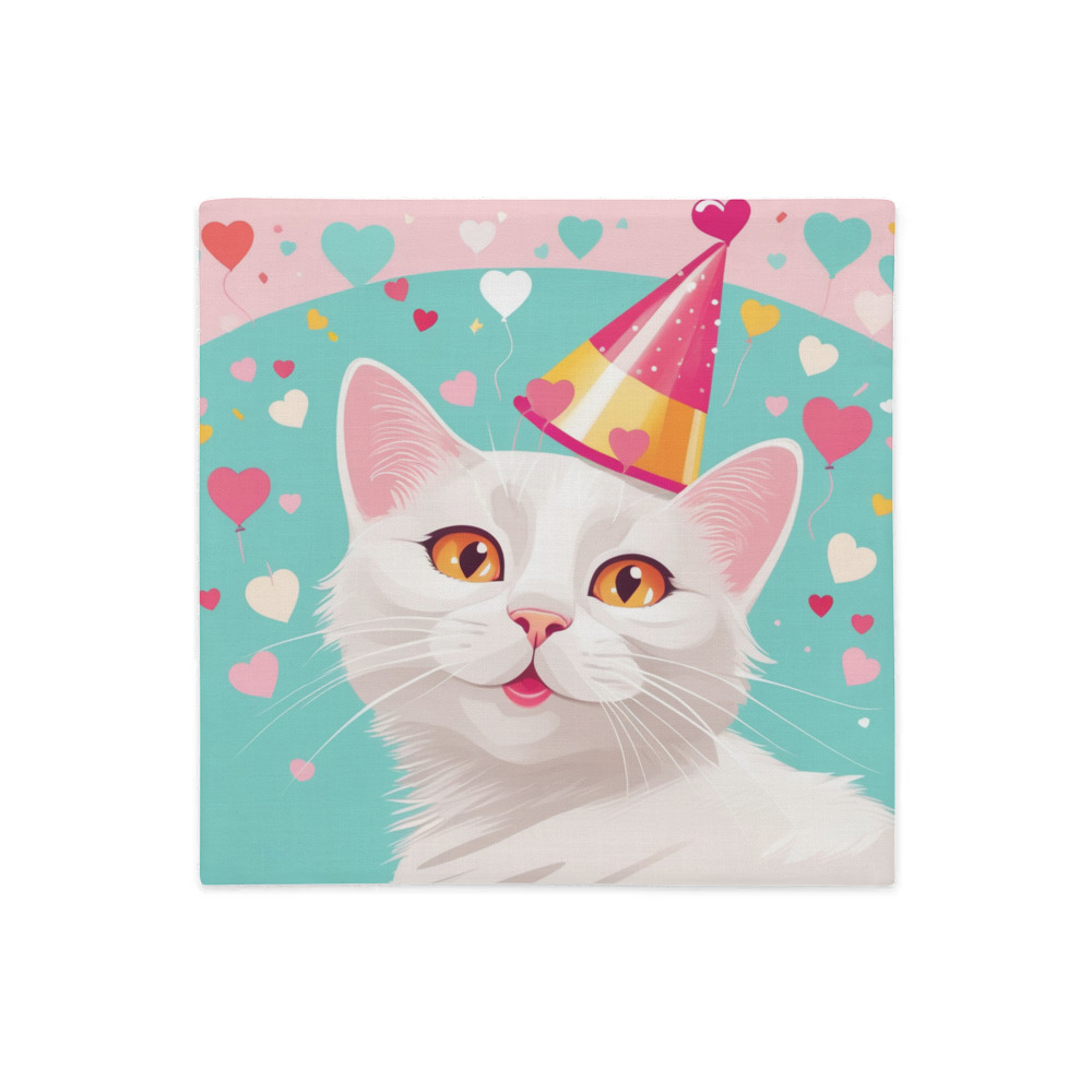 PugMug Custom White Companion Cat Premium Pillow Case