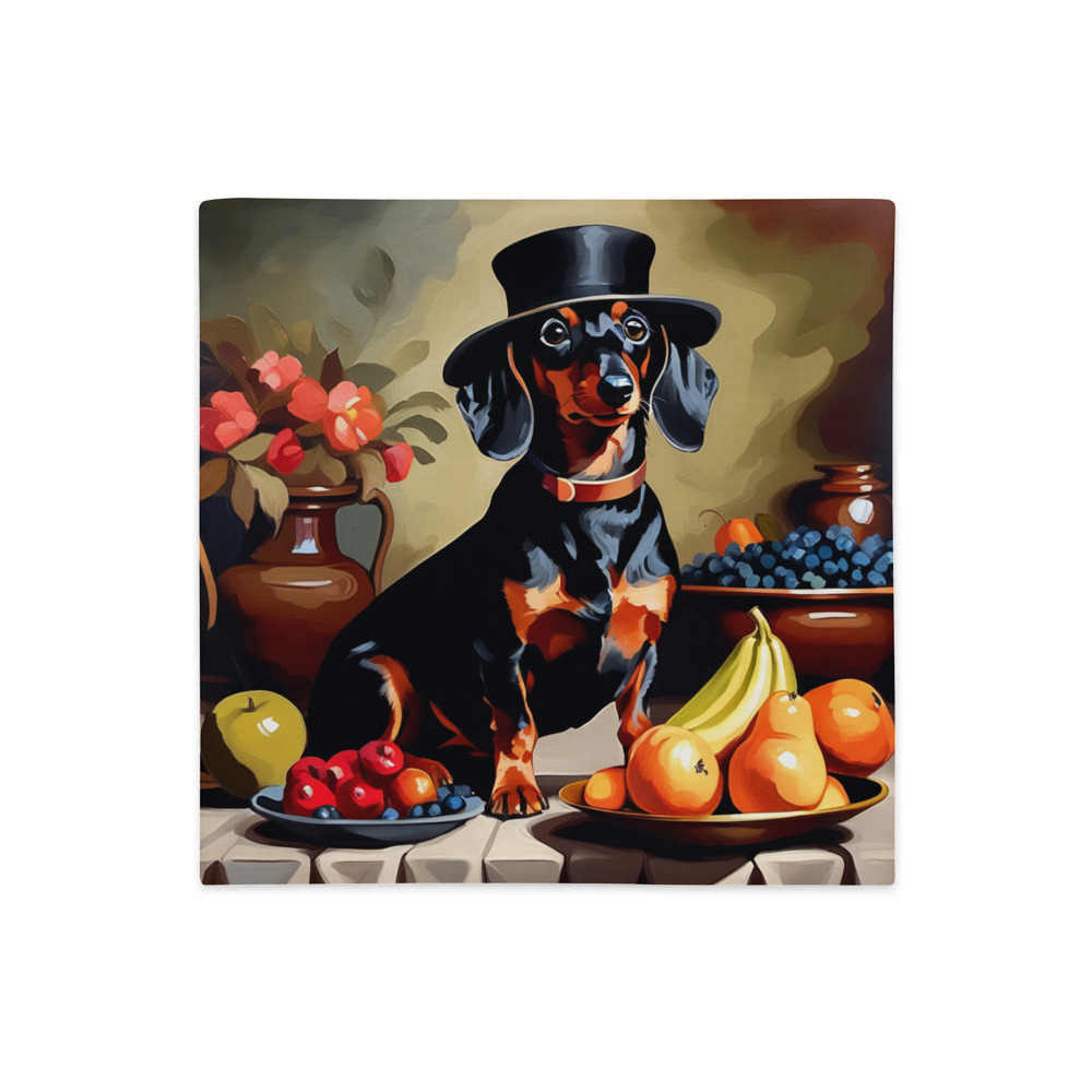 PugMug Custom Black Dachshund Premium Pillow Case