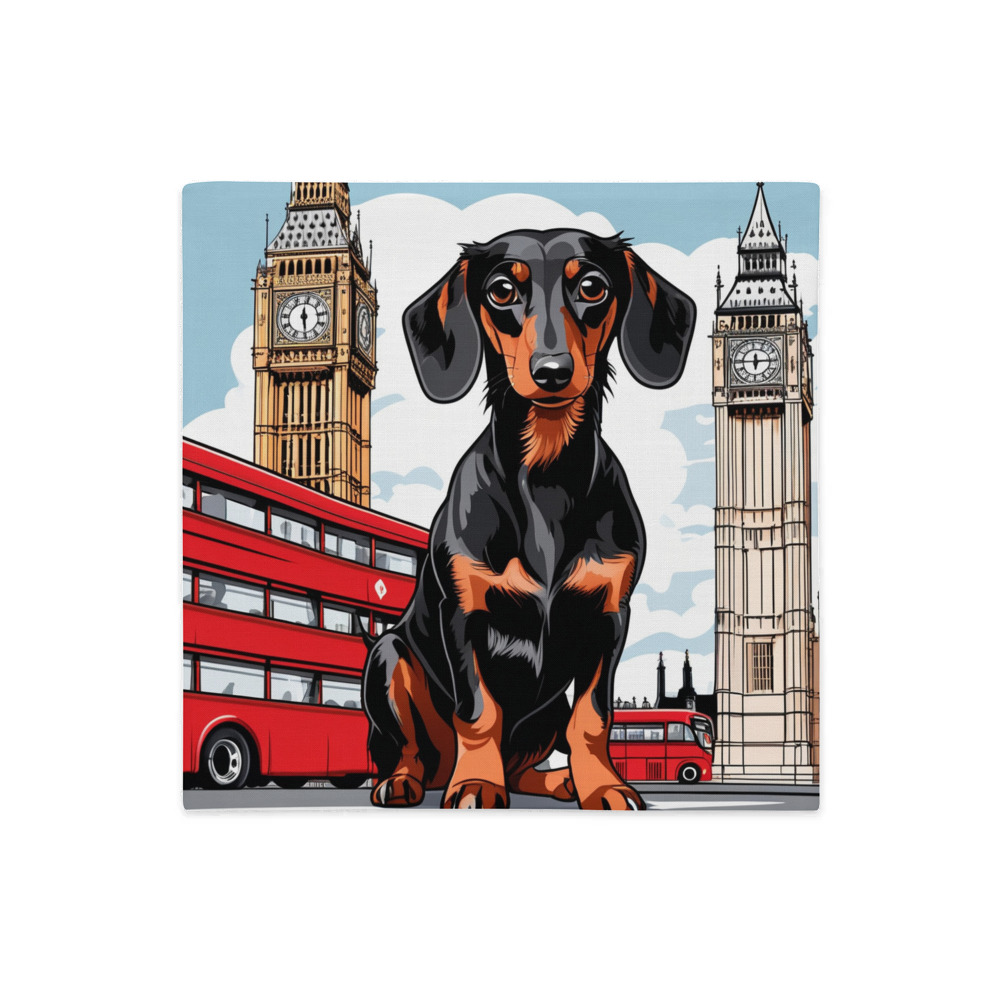 PugMug Custom Black Dachshund Premium Pillow Case