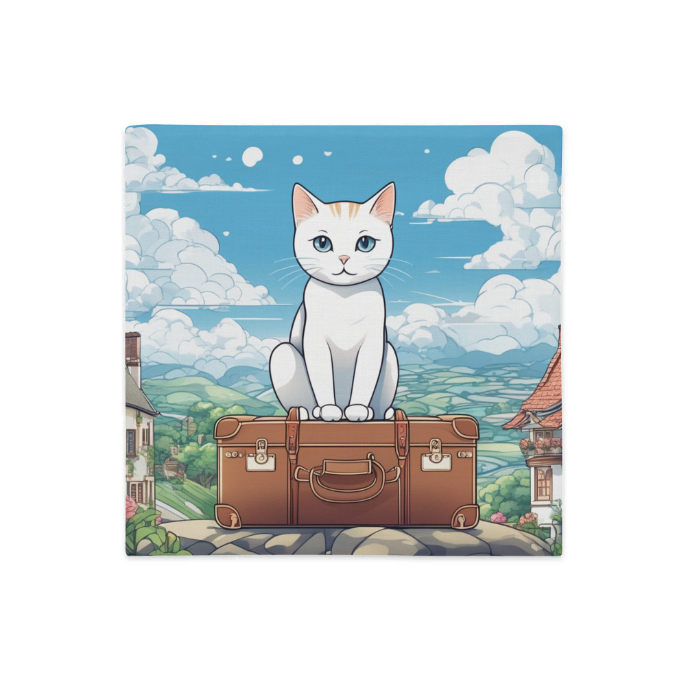 PugMug Custom White Companion Cat Premium Pillow Case