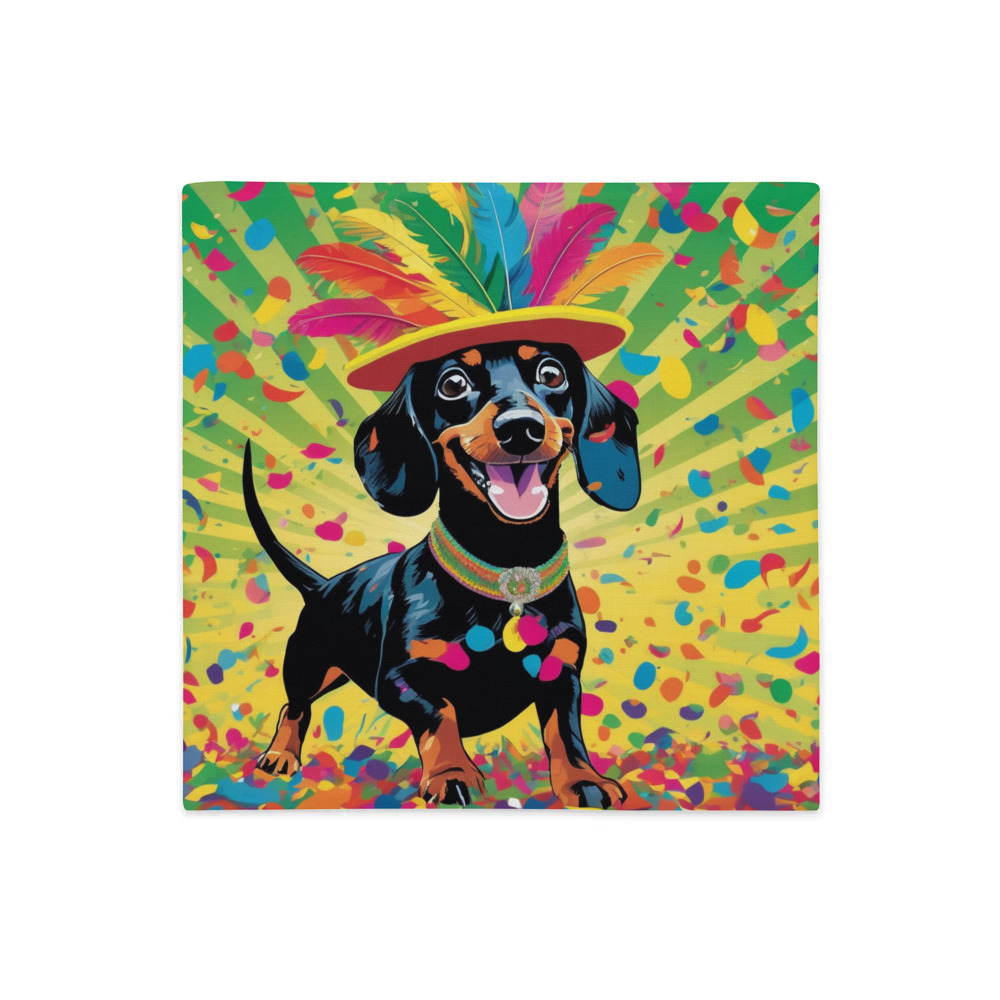 PugMug Custom Black Dachshund Premium Pillow Case