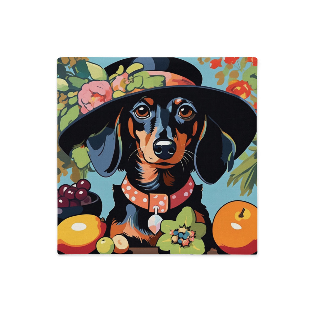 PugMug Custom Black Dachshund Premium Pillow Case