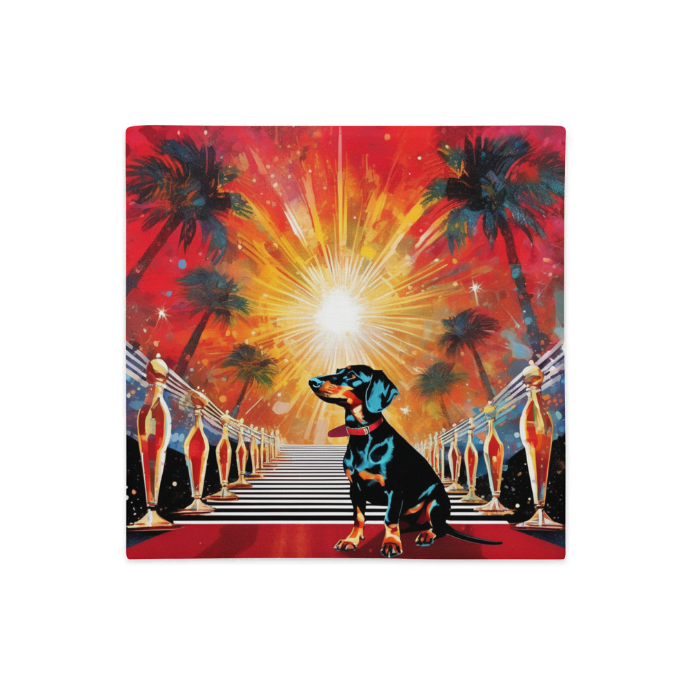 PugMug Custom Black Dachshund Premium Pillow Case