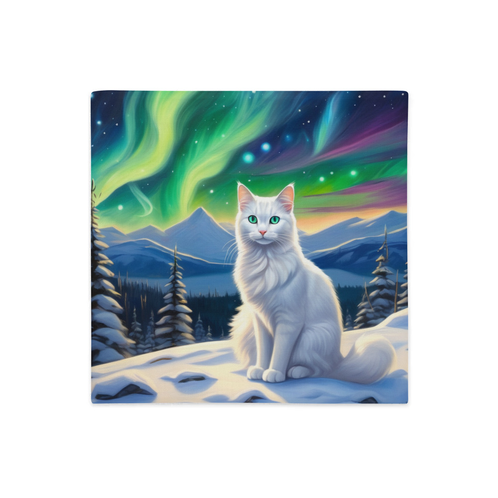 PugMug Custom White Companion Cat Premium Pillow Case