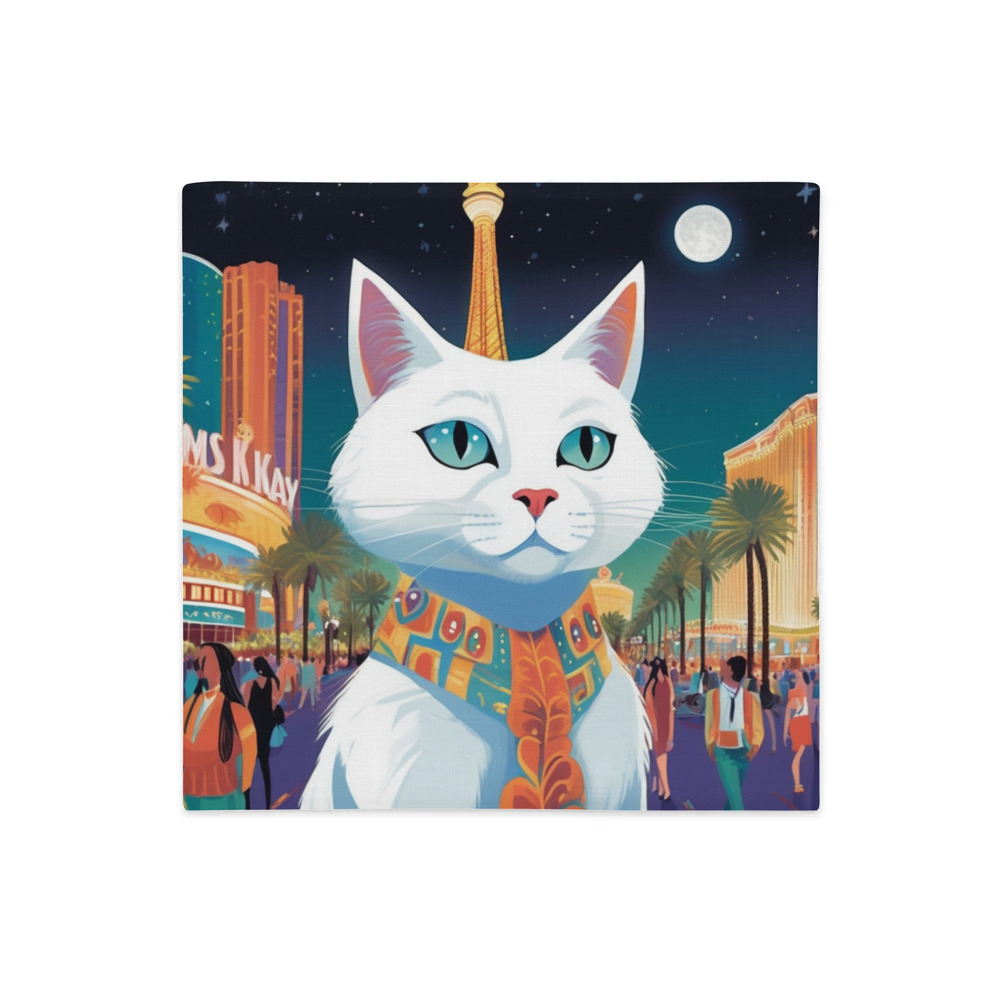 PugMug Custom White Companion Cat Premium Pillow Case