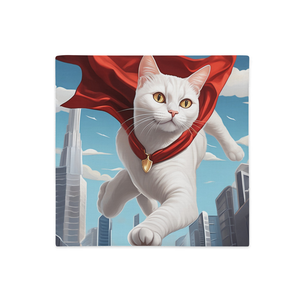 PugMug Custom White Companion Cat Premium Pillow Case