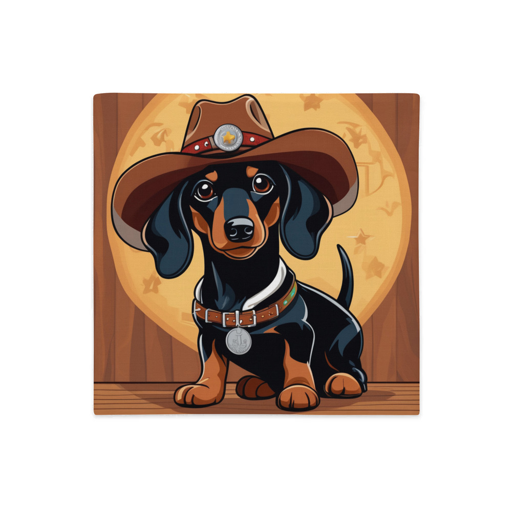 PugMug Custom Black Dachshund Premium Pillow Case