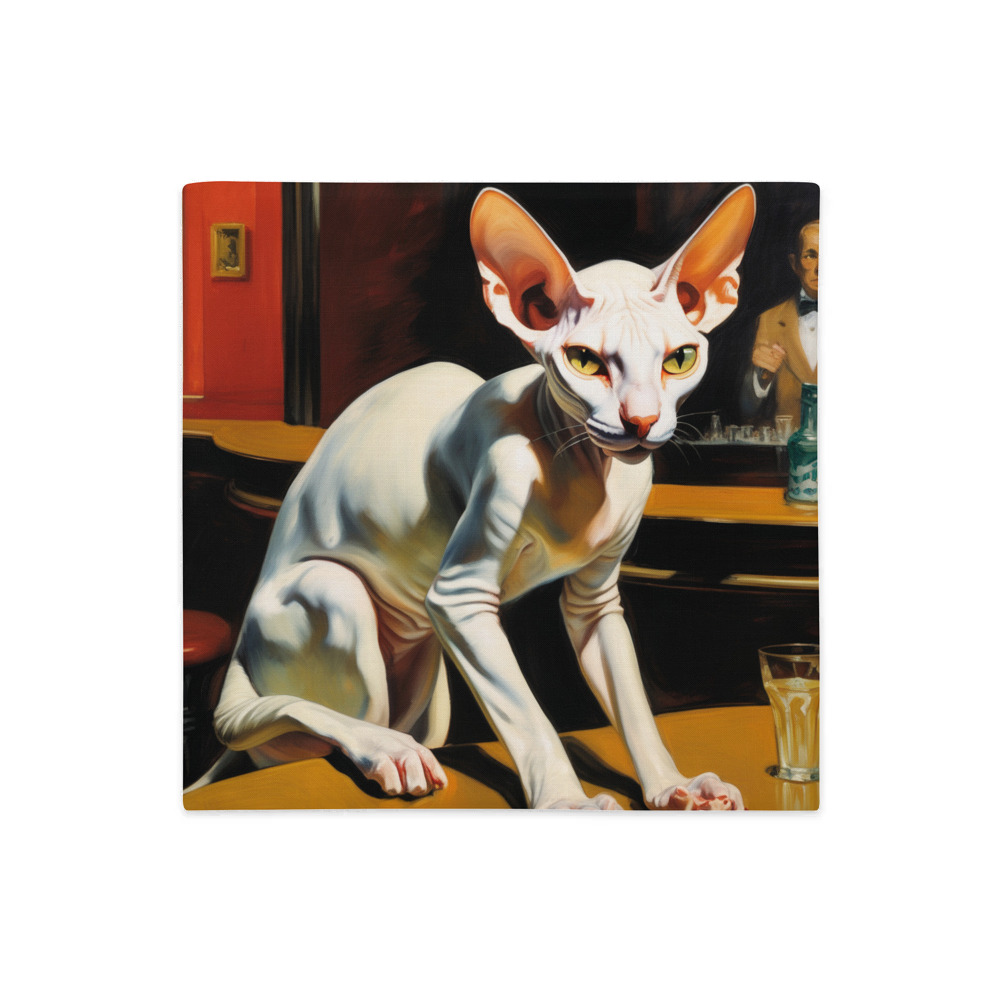 PugMug Custom White Sphynx Cat Premium Pillow Case