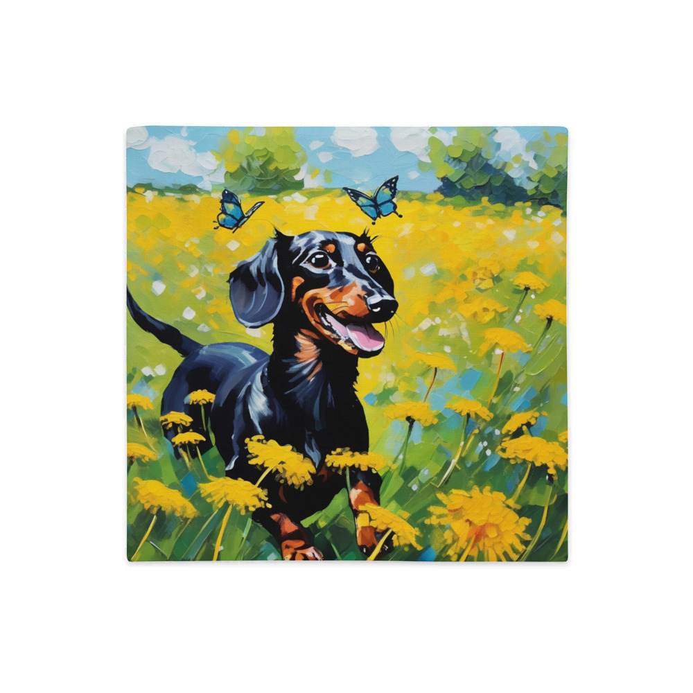 PugMug Custom Black Dachshund Premium Pillow Case