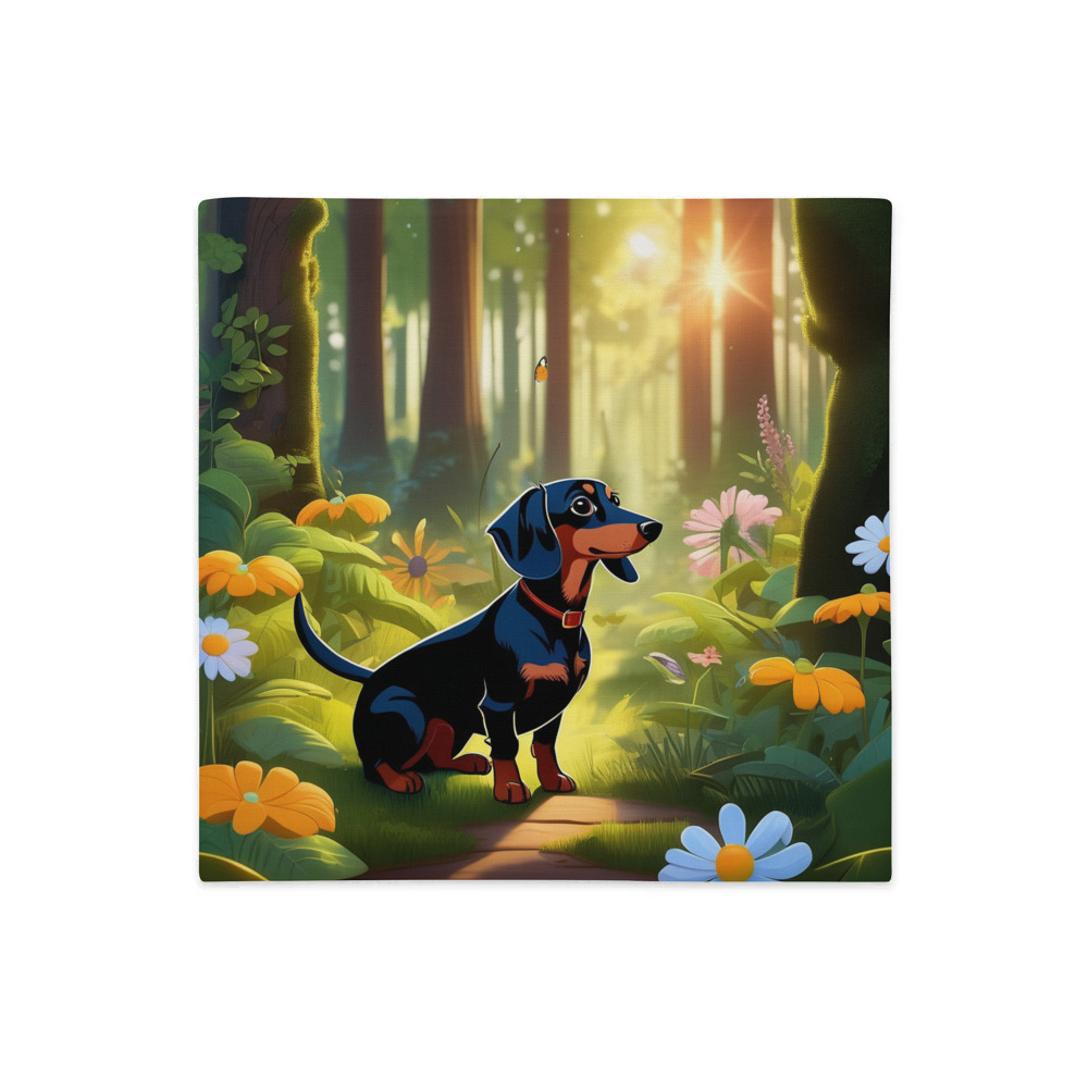 PugMug Custom Black Dachshund Premium Pillow Case