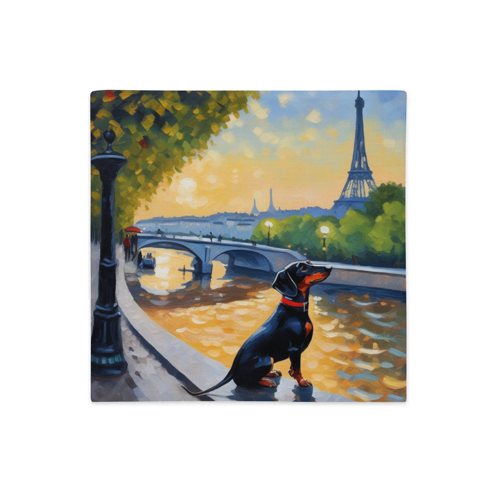 PugMug Custom Black Dachshund Premium Pillow Case