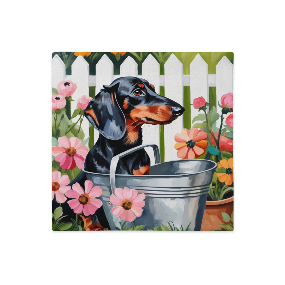 PugMug Custom Black Dachshund Premium Pillow Case