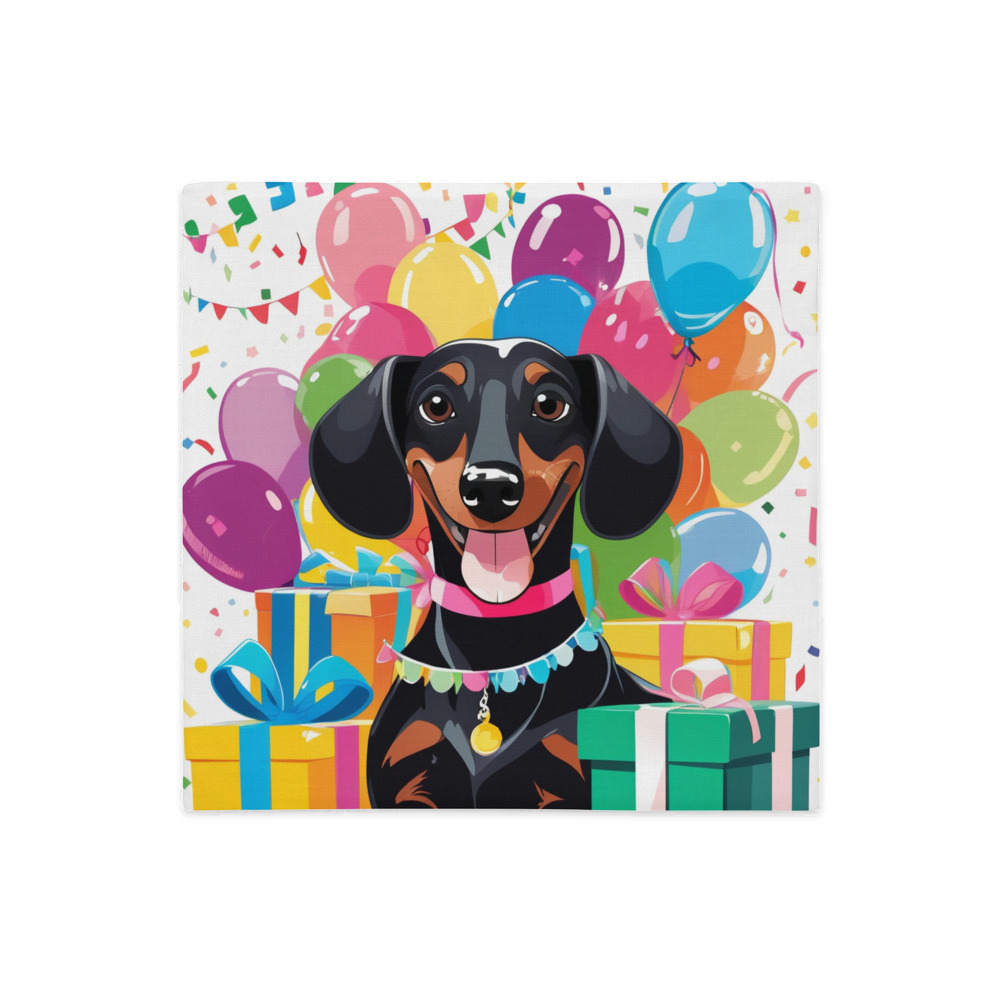 PugMug Custom Black Dachshund Premium Pillow Case