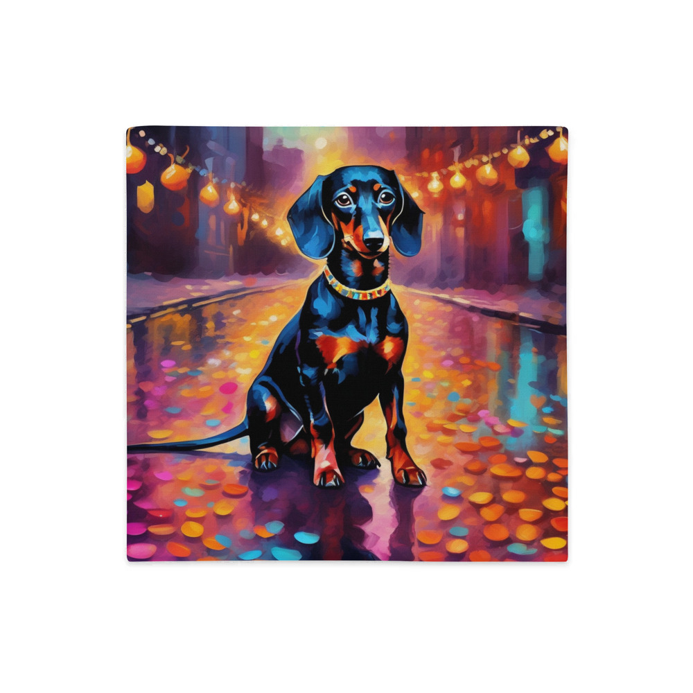 PugMug Custom Black Dachshund Premium Pillow Case