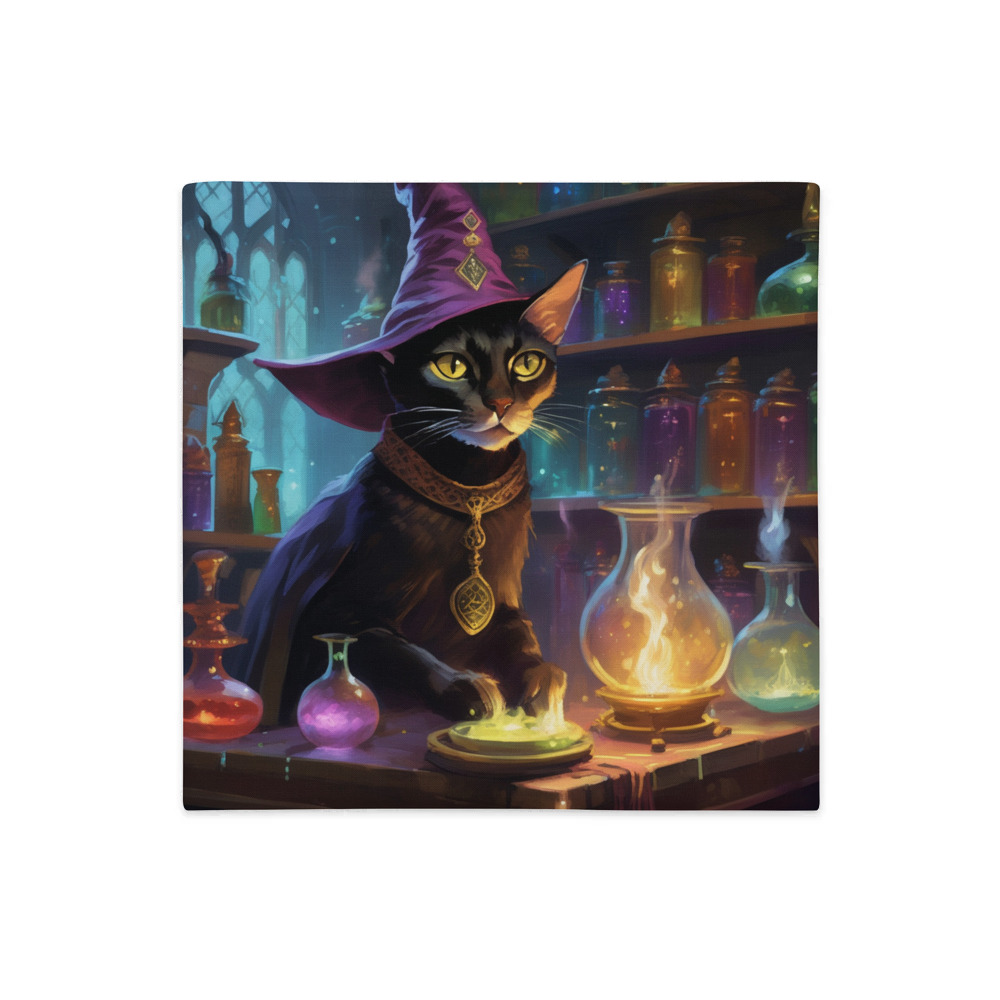 PugMug Custom Black Abyssinian Cat Premium Pillow Case