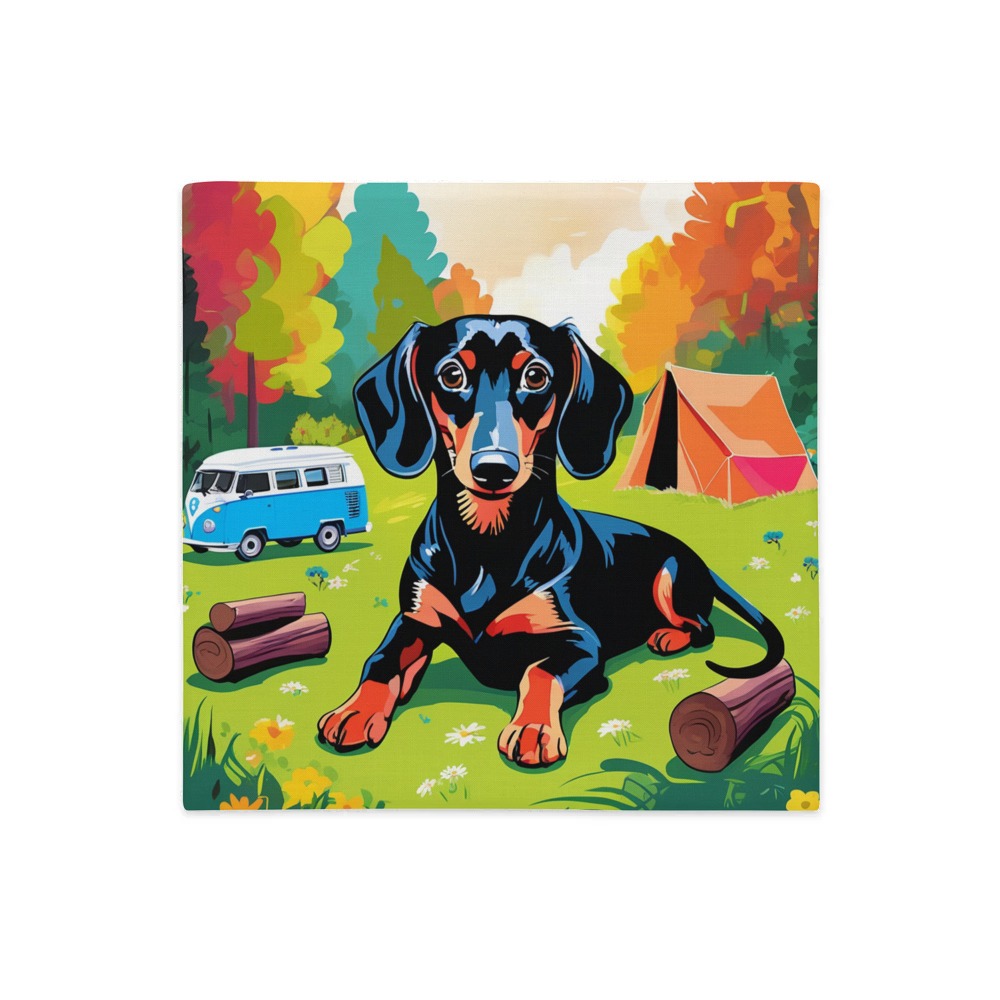 PugMug Custom Black Dachshund Premium Pillow Case