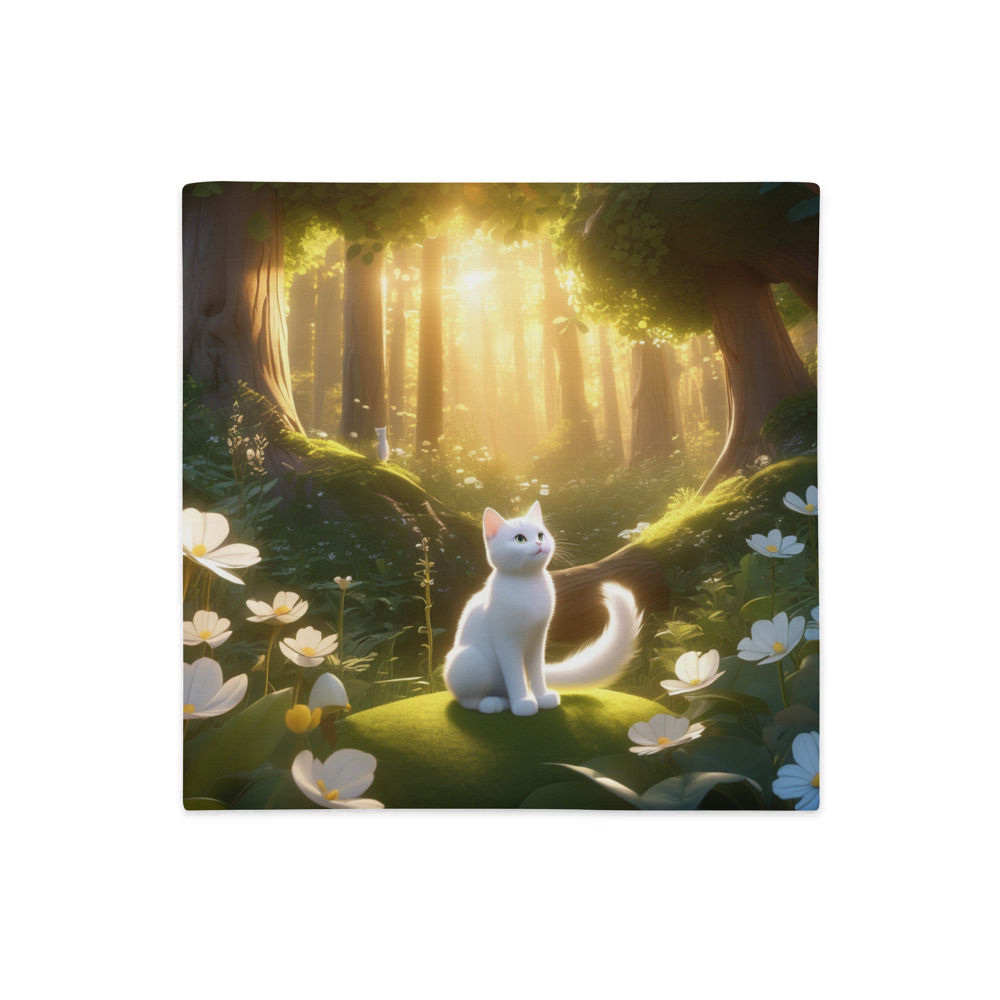 PugMug Custom White Companion Cat Premium Pillow Case