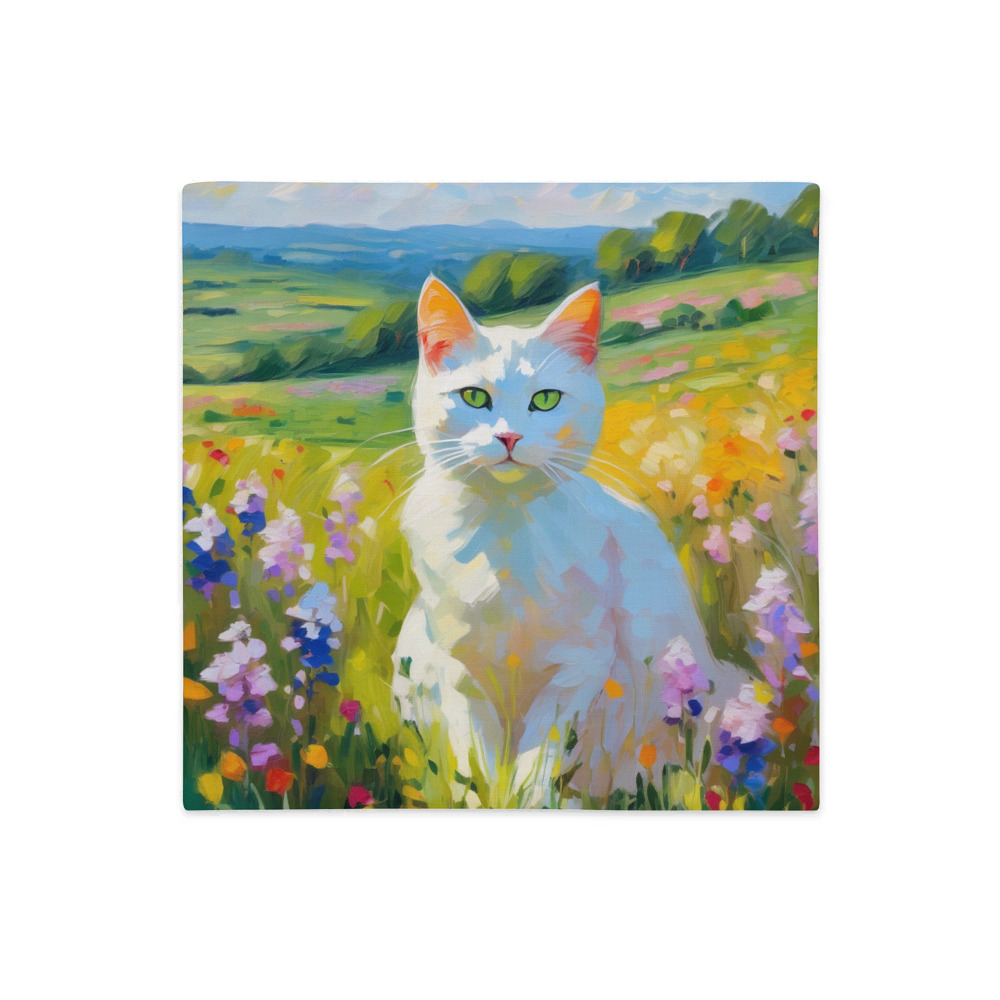 PugMug Custom White Companion Cat Premium Pillow Case