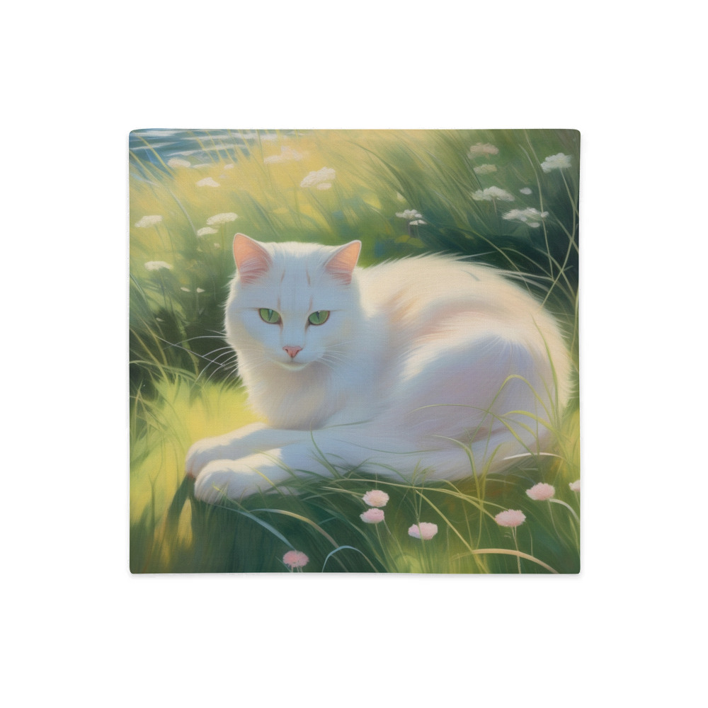 PugMug Custom White Companion Cat Premium Pillow Case